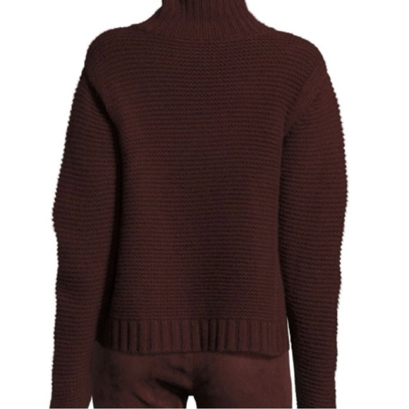 VINCE Women’s Cashmere & Wool Cowl Neck Sweater in Cordovan - Picture 4 of 11